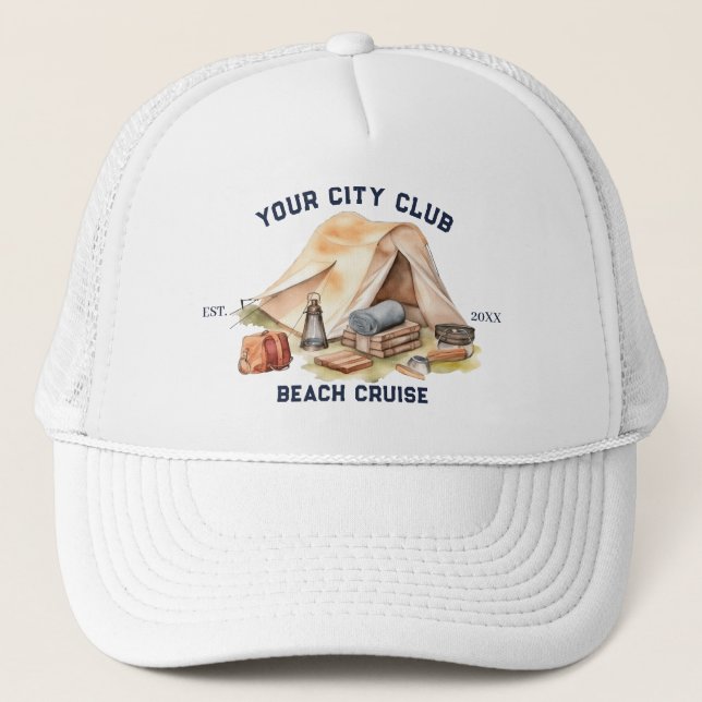 Modern enkel campinghelg möhippa fest keps (Framsida)