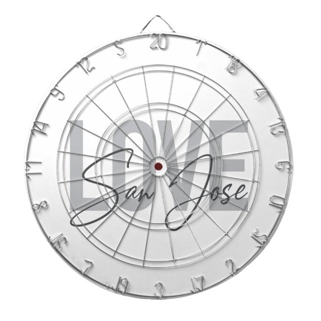 Modern, enkel, chic, coola design Kärlek San Jose Darttavla (Framsidan)