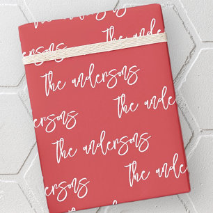 Modern enkel Chic din familj Namn Mönster Presentpapper