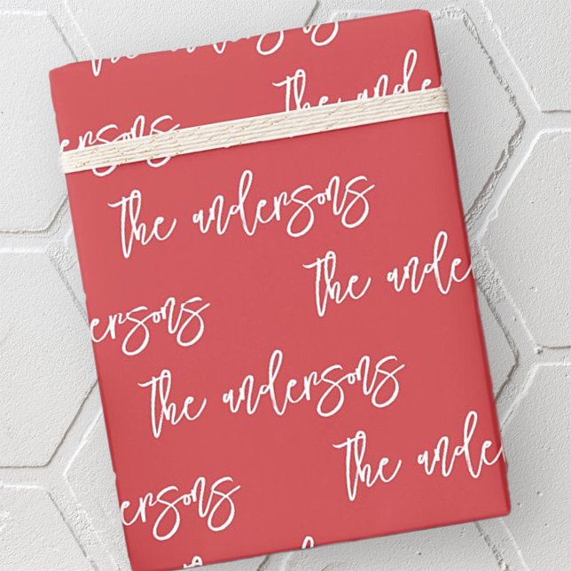 Modern enkel Chic din familj Namn Mönster Presentpapper (Skapare uppladdad)