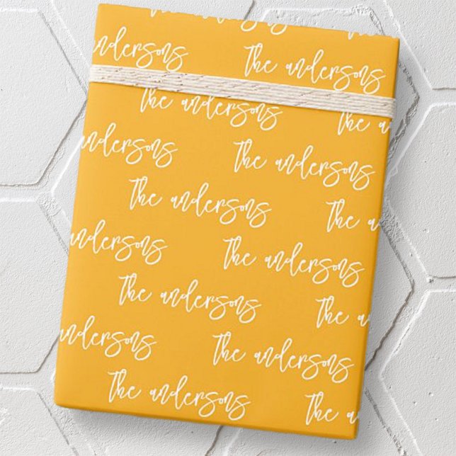 Modern enkel Chic din familj Namn Mönster Presentpapper (Skapare uppladdad)