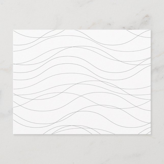 Modern, enkel, chic, elegant vågigt grafiskt linje vykort (Framsida)