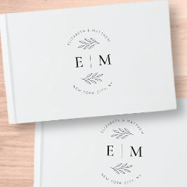 Modern Enkel Chic, Monogram för Chic i Eleganten b Gästböcker