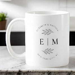 Modern Enkel Chic, Monogram för Chic i Eleganten b Kaffemugg