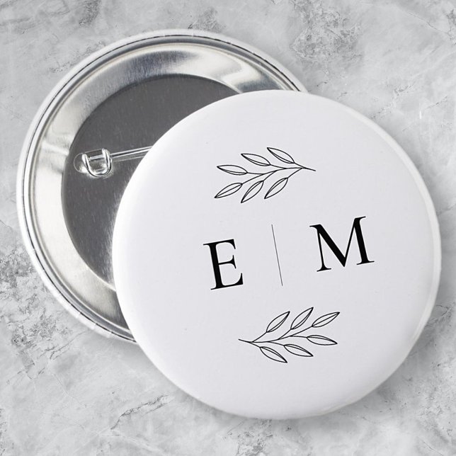 Modern Enkel Chic, Monogram för Chic i Eleganten b Knapp (Skapare uppladdad)