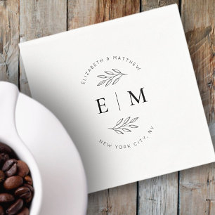 Modern Enkel Chic, Monogram för Chic i Eleganten b Pappersservett