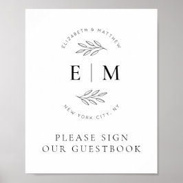 Modern Enkel Chic, Monogram för Chic i Eleganten b Poster