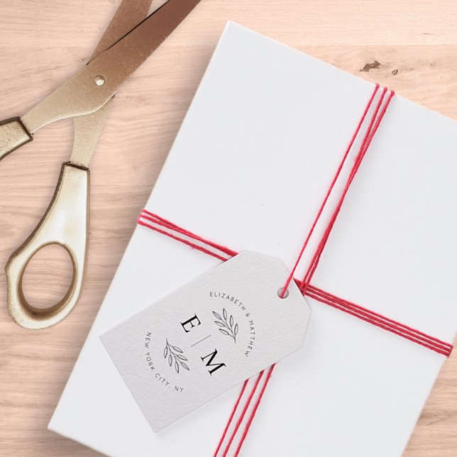 Modern Enkel Chic, Monogram för Chic i Eleganten b Presentetikett (Skapare uppladdad)