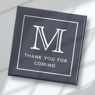 Modern Enkel Chic Monogram-Tack för kommande progr Magnet