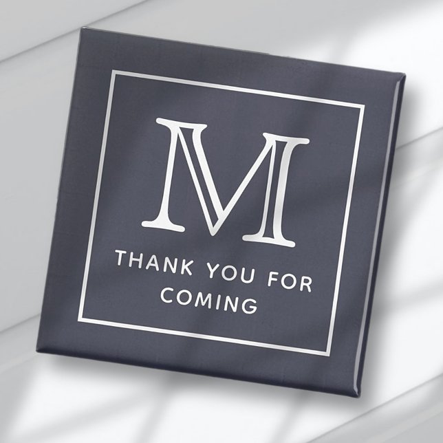 Modern Enkel Chic Monogram-Tack för kommande progr Magnet (Skapare uppladdad)