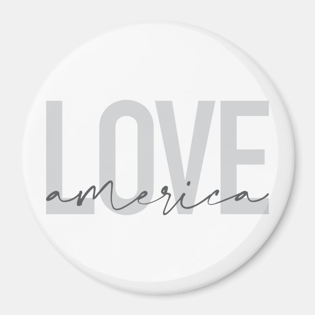 Modern, enkel, chic och coola i Kärlek Amerika Magnet (Framsidan)