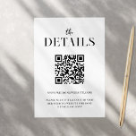 Modern enkel Chic, svart och vitt Bröllop Tilläggskort<br><div class="desc">Modern bröllopsinbjudningskort med chic av elegant och minimalistiskt stil.</div>