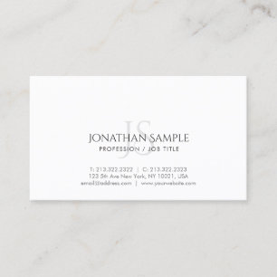 Modern enkel Chic Trendig Monogram Plain Visitkort