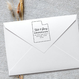 Modern enkel Chic UTAH State Returadress Stämpel