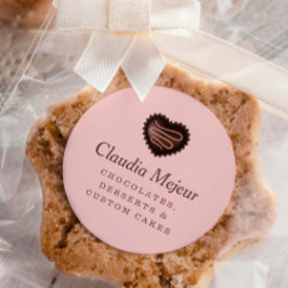 Modern enkel Chocolate Baker-Rosa Runt Klistermärke