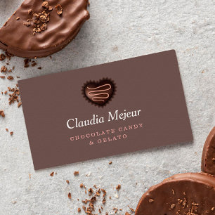Modern enkel choklad Baker Brown Visitkort