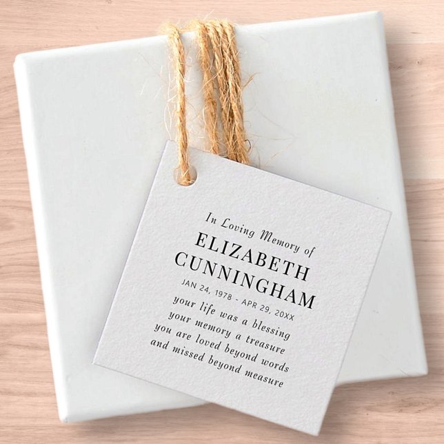 Modern enkel citat för minnesminnesminne i lyft gåvor etiketter (Skapare uppladdad)