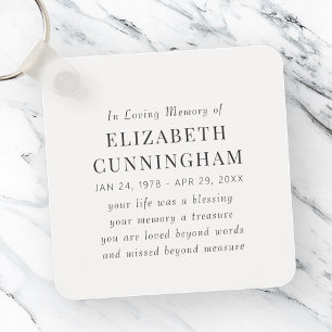 Modern enkel citat för minnesminnesminne i lyft nyckelring