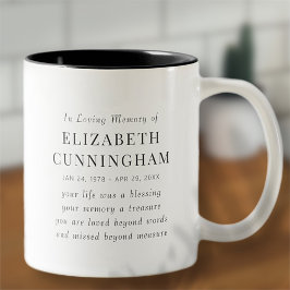 Modern enkel citat för minnesminnesminne i lyft Två-Tonad mugg