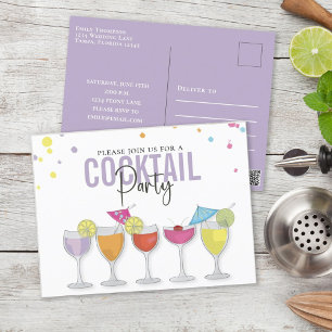 Modern enkel cocktail-minimalistisk inbjudan till