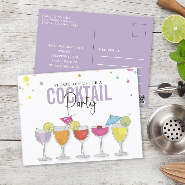 Modern enkel cocktail-minimalistisk inbjudan till  (Skapare uppladdad)