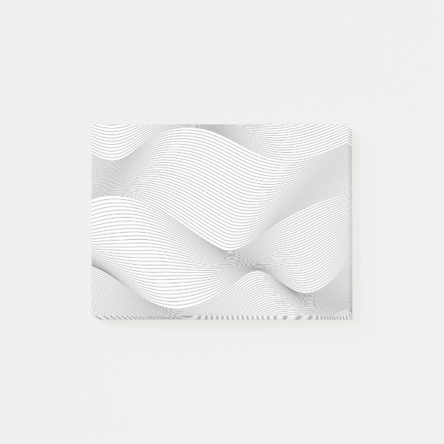 Modern, enkel, cool, abstrakt vågmönster post-it block (Framsida)