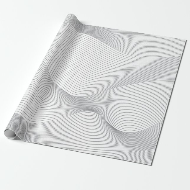 Modern, enkel, cool, abstrakt vågmönster presentpapper (Utrullad)