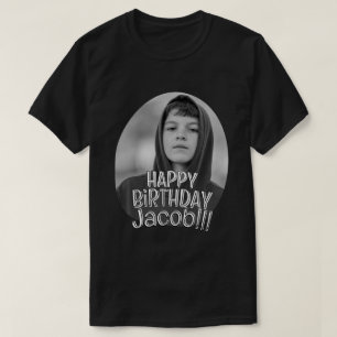 Modern Enkel Cool Anpassad Foto Födelsedagsgratula T Shirt