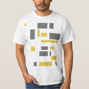 Modern, enkel, cool geometrisk gul grå mönster t shirt
