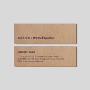 Modern Enkel Cool Kraftpapper Konsult Mini Visitkort