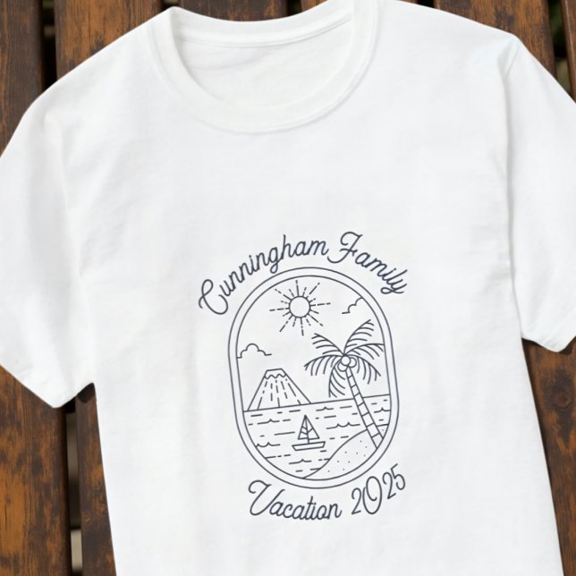 Modern Enkel Cool Minimalistisk Familjesemester T Shirt (Skapare uppladdad)