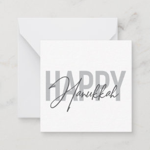 Modern, enkel, cool typografi Glad Chanukka Anteckningskort