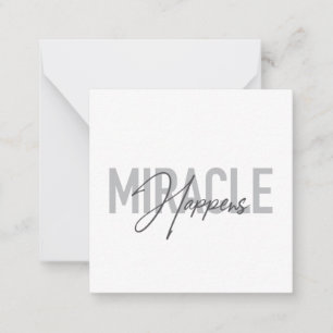 Modern, enkel, cool typografi Mirakel Händer Anteckningskort