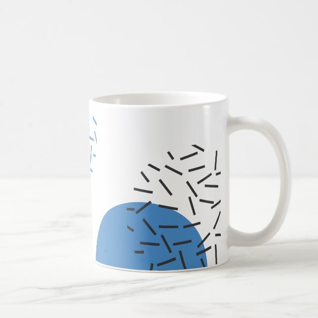Modern, enkel, coola, abstrakt, grafik mönster kaffemugg (Höger)