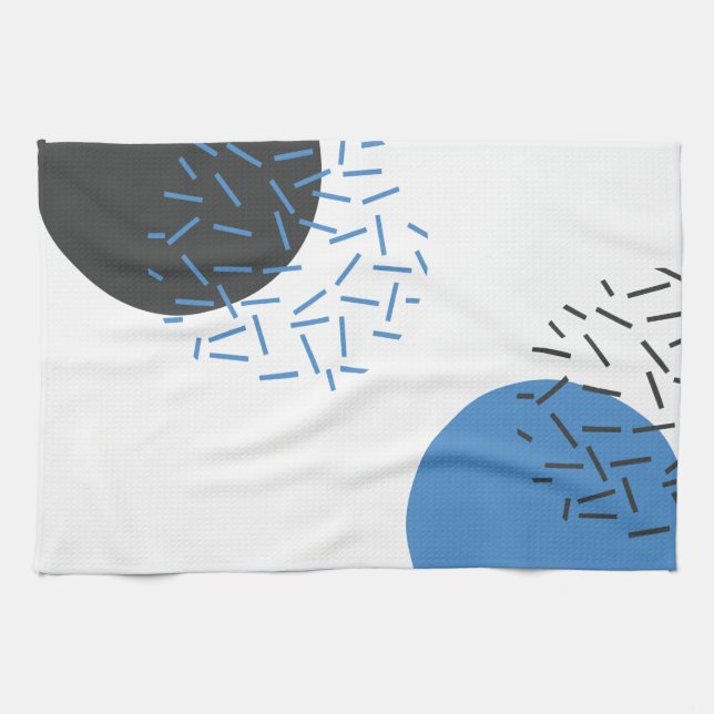 Modern, enkel, coola, abstrakt, grafik mönster kökshandduk (Horisontell)