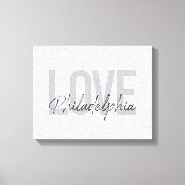 Modern, enkel, coola, design Kärlek Philadelphia Canvastryck (Framsida)