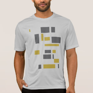 Modern, enkel, coola, geometrisk gult grått mönste t shirt