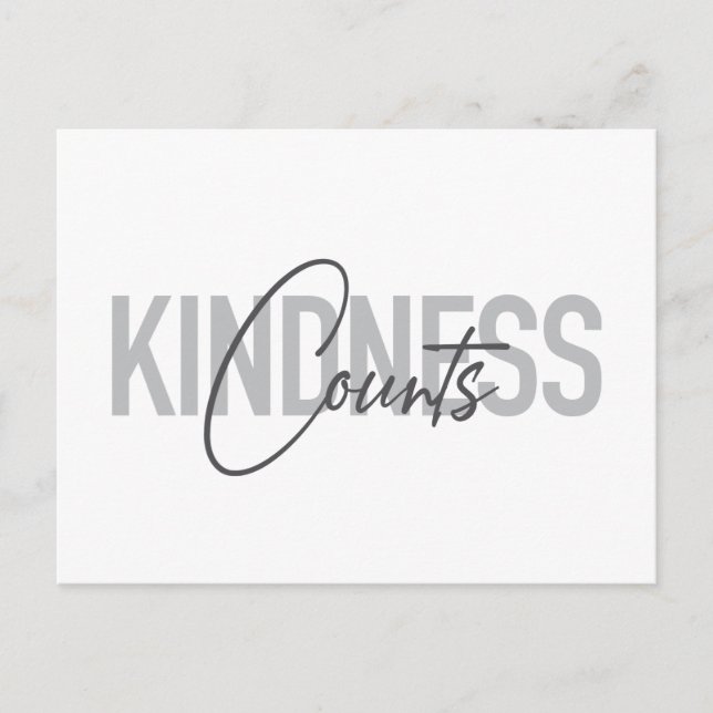 Modern, enkel, coola-typografi av Kindness Counts Vykort (Framsida)