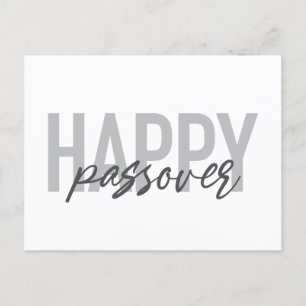 Modern, enkel, coola-typografi Lycklig Pesach Vykort