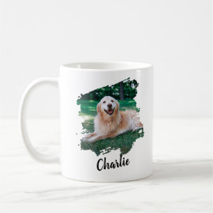Modern enkel Coola Typography Pet Namn och Photo Kaffemugg