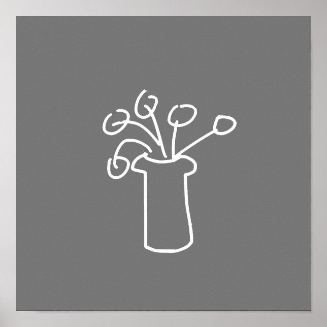 Modern enkel design av vita konturer poster (Framsidan)