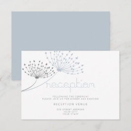 Modern enkel doodle Flower Dusty Blue Inbjudningar