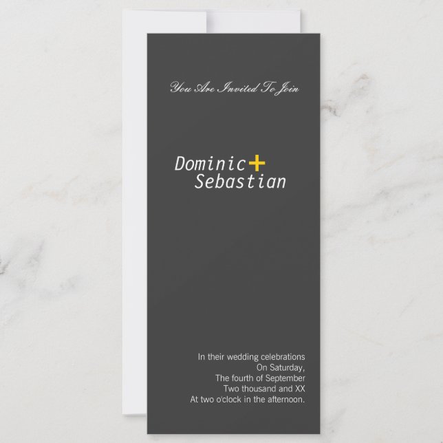 Modern enkel elegance Gay Inbjudningar (Framsida)