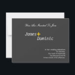 Modern enkel elegance Gay Inbjudningar<br><div class="desc">Modern men helt enkelt elegant bröllopsinbjudningar för homosexuella/lesbiskar.. grått,  gult och vita personligt bröllp-inbjudningskort...  lägg till din egen text ...  som också finns tillgänglig på andra storlekar i butiken.. ...  designer gay pride bröllop / inbjudningar till medborgarceremonier från Ricaso</div>