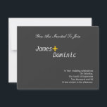 Modern enkel elegance Gay Inbjudningar<br><div class="desc">Modern men helt enkelt elegant bröllopsinbjudningar för homosexuella/lesbiskar.. grått,  gult och vita personligt bröllp-inbjudningskort...  lägg till din egen text ...  som också finns tillgänglig på andra storlekar i butiken.. ...  designer gay pride bröllop / inbjudningar till medborgarceremonier från Ricaso</div>