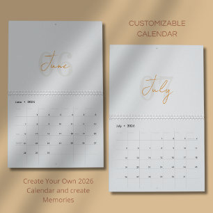 Modern Enkel Elegant 2026 Kalender