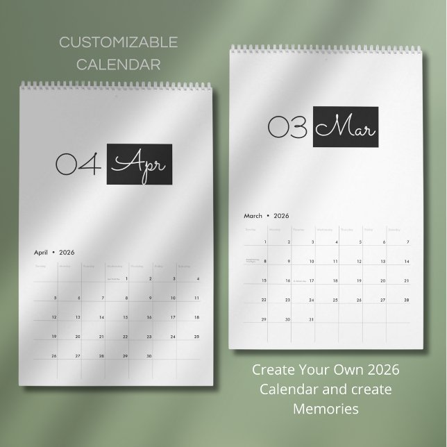 Modern Enkel Elegant 2026 Kalender (Skapare uppladdad)