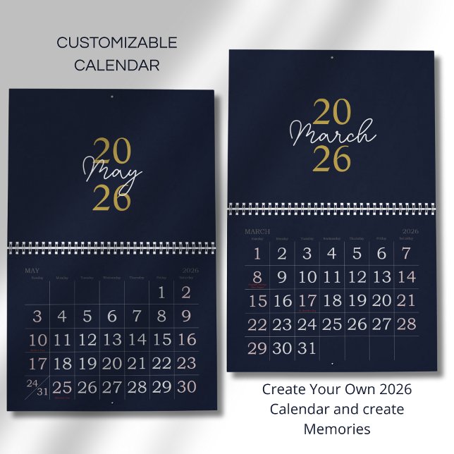 Modern Enkel Elegant 2026 Kalender (Skapare uppladdad)
