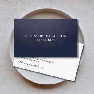 Modern enkel Elegant, blå, vit konsult Visitkort