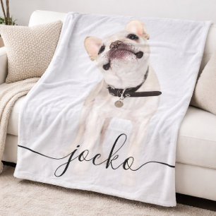 Modern Enkel Elegant Chic Djur Foto Text Fleecefilt